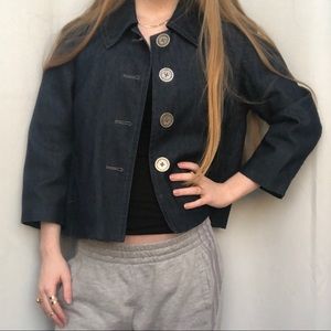 Cropped Navy Blue Blazer